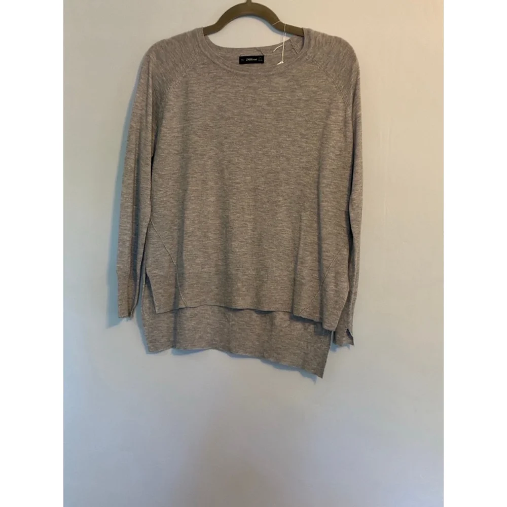 0166 Size Medium Zara Knit Light Grey Lightweight Sweater. VGUC - Picture 9 of 12